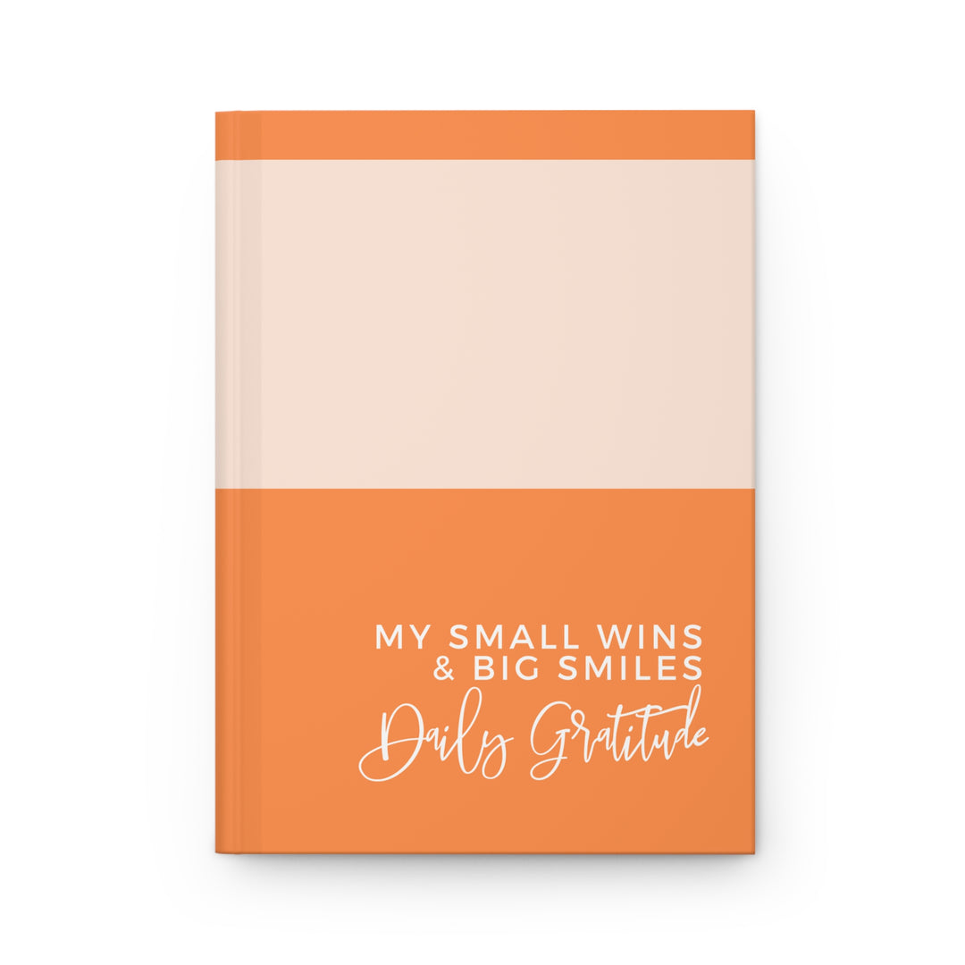 Daily Gratitude Hardcover Journal - My Small Wins & Big Smiles - Orange Creamsicle Design