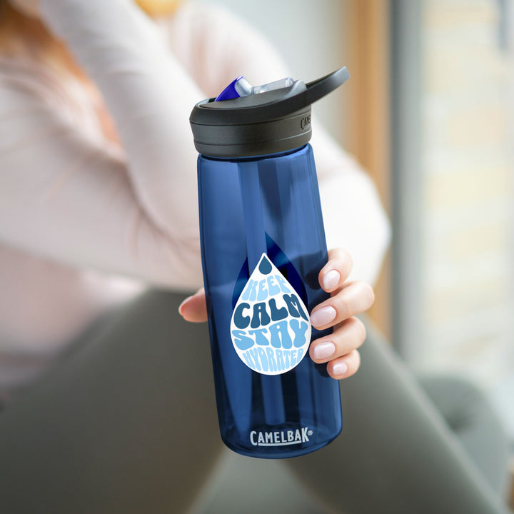 Keep Calm Stay Hydrated Water Bottle | 20oz/25oz CamelBak Eddy® | Fitness Gear, Eco-Friendly Hydration, Gym Essential, Summer Accessory,