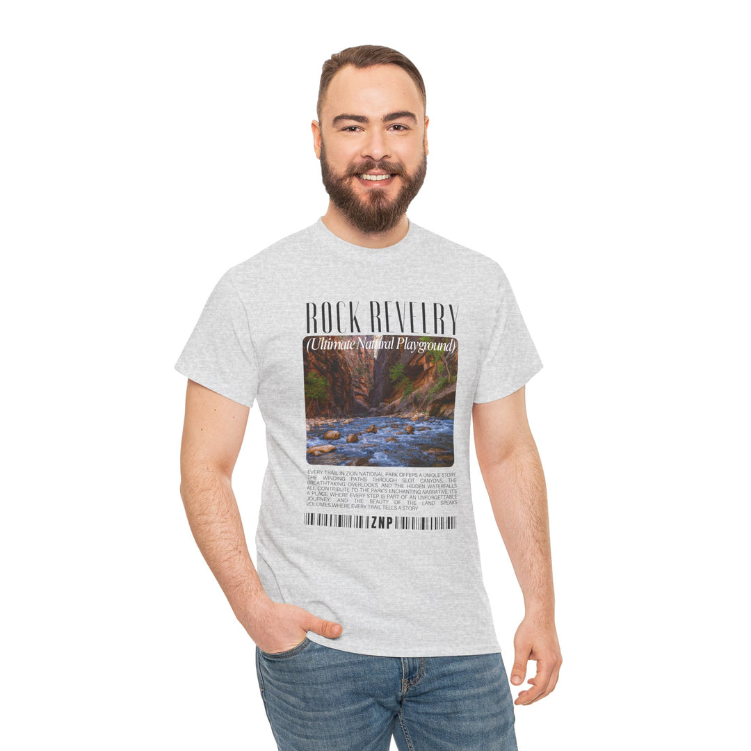 Zion National Park Rock Revival Unisex Heavy Cotton Tee - Nature-Inspired Graphic T-Shirt for Casual Wear and Outdoor Adventures