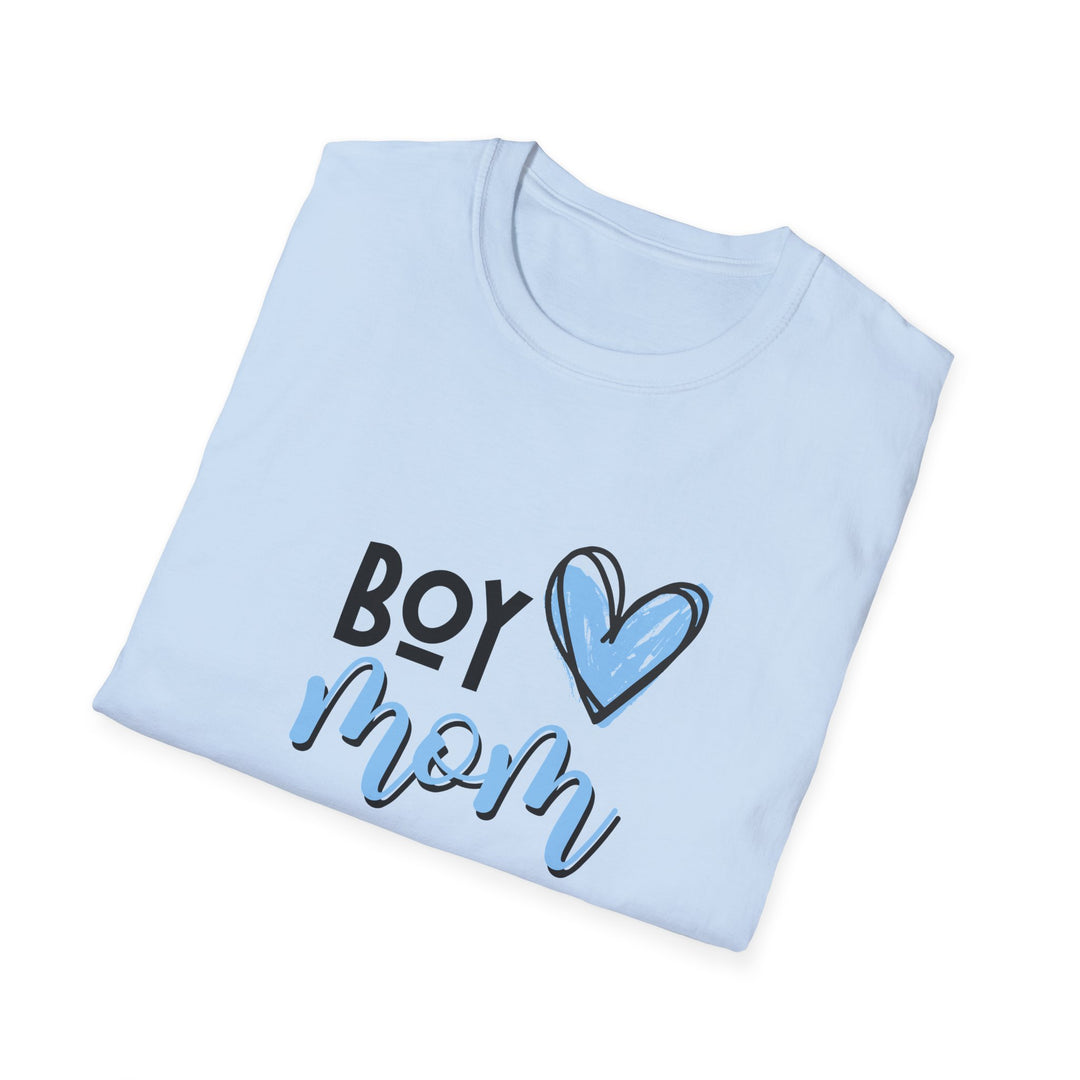 Boy Mom Softstyle T-Shirt, Cute Graphic Tee, Mother's Day Gift, Family Love Shirt, Casual Everyday Wear, Unisex Tee