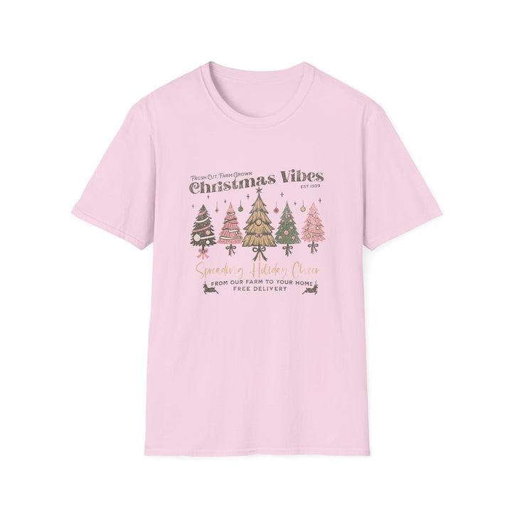 Christmas Vibes Unisex Softstyle T-Shirt, Holiday Apparel, Festive Gift, Family Gatherings, Comfortable Wear, Seasonal Tees