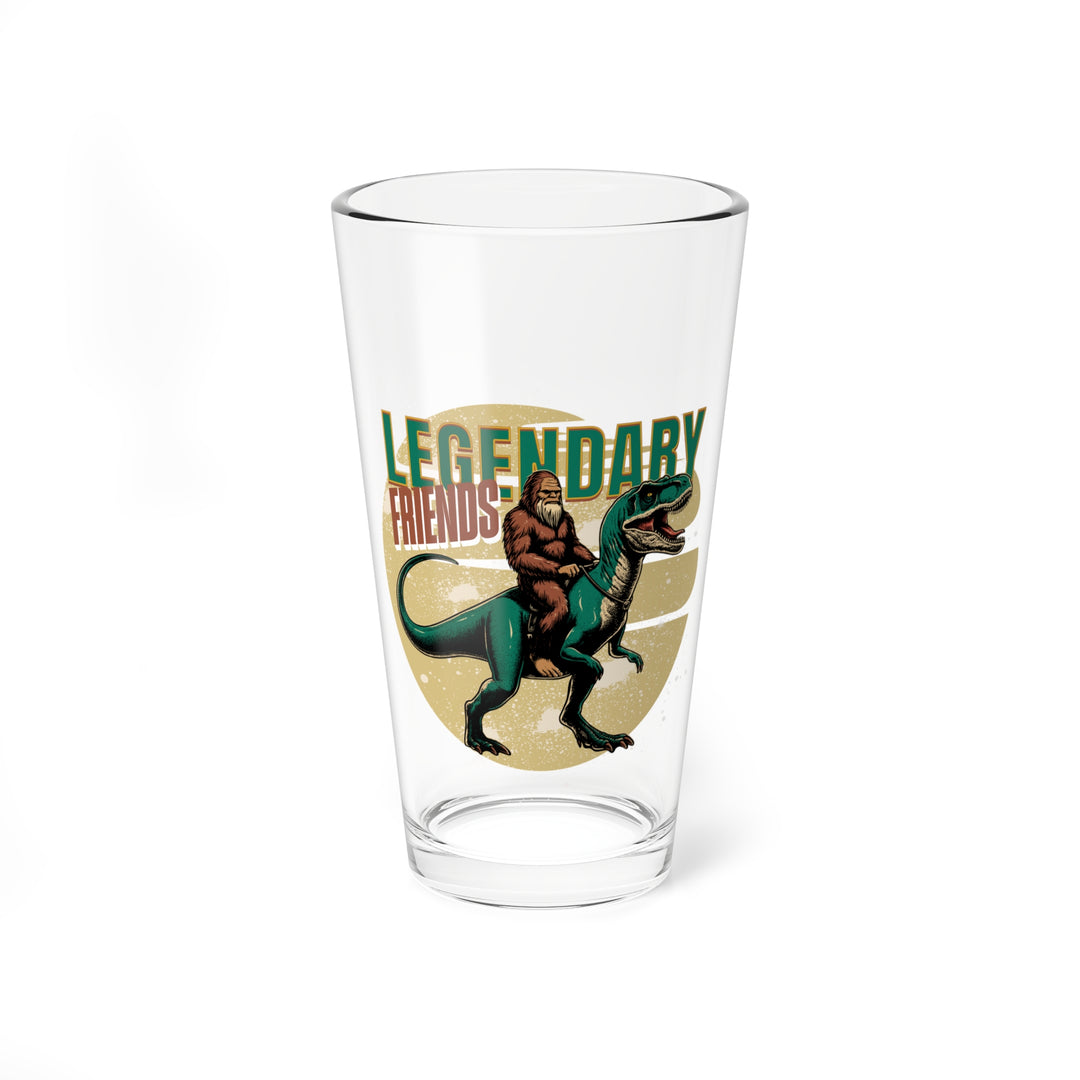 Legendary Friends 16oz Mixing Glass - Sasquatch Beer Glass and T-Rex Beer Glasses - Fun Drinkware Gifts for Parties and Gatherings