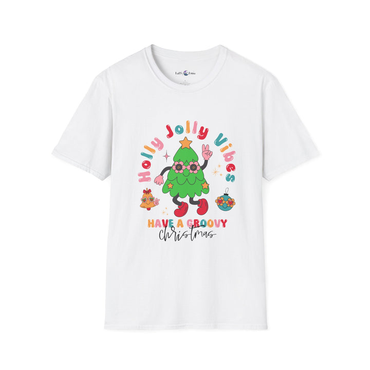 Holly Jolly Vibes Unisex T-Shirt - Have a Groovy Christmas Tee - Perfect for Holiday Gatherings, Family Get-Togethers, Cozy Evenings at Home