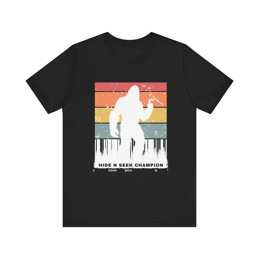 Unisex Bigfoot Hide N Seek Champion Tee - Fun Retro Graphic T-Shirt