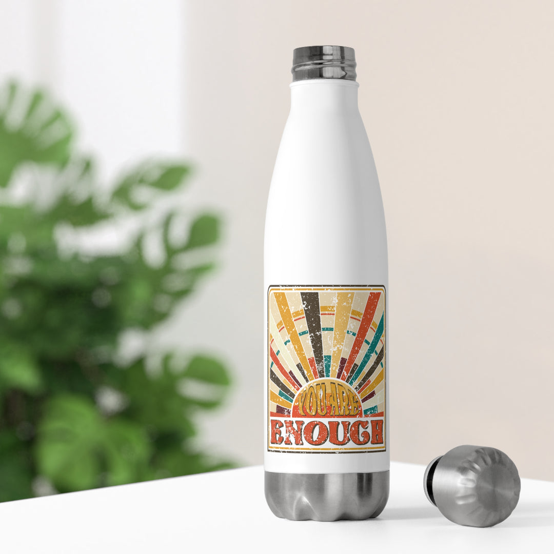 Motivational 20oz Insulated Bottle - You Are Enough - Stylish Functional for Eco-Conscious Individuals Hiking, Commuting, Fitness Classes