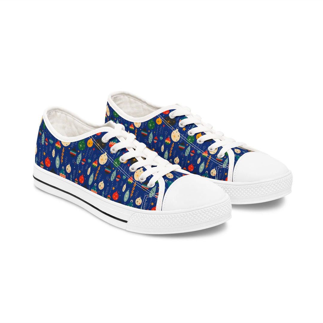 Festive Women's Low Top Sneakers | Holiday Ornament Design