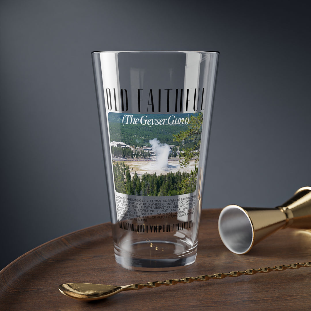 Yellowstone Park Pint Glass - Beer Lovers Gift with Landscape Nature Old Faithful Mixing Glass - 16oz Scenic Drinkware for Nature Lovers