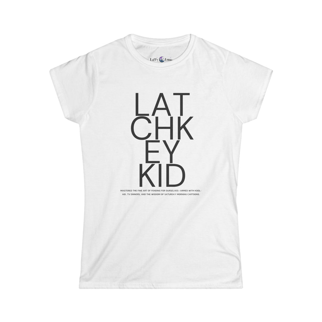 Generation X Women's Softstyle Tee - Typography Latchkey Kid T-Shirt Gold