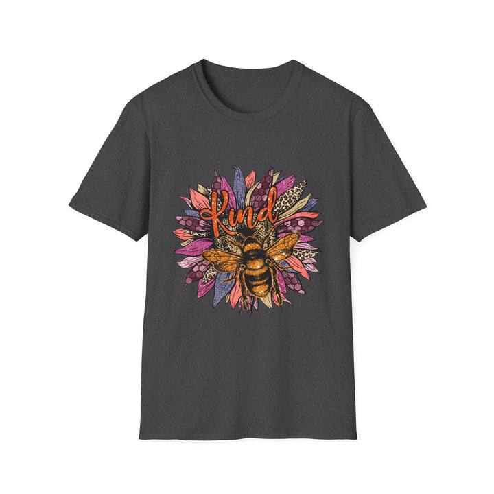 Bee Kind T-Shirt - Inspiring Floral Bumblebee Design - Happy Vibe Gift for Motivation and Kindness, Tee, Shirt, Top, Bee Lover Gift, Nature