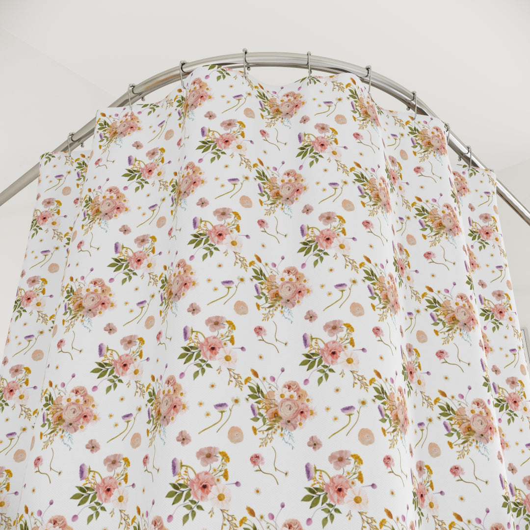 Botanical Floral Shower Curtain - Serene Bathroom Decor