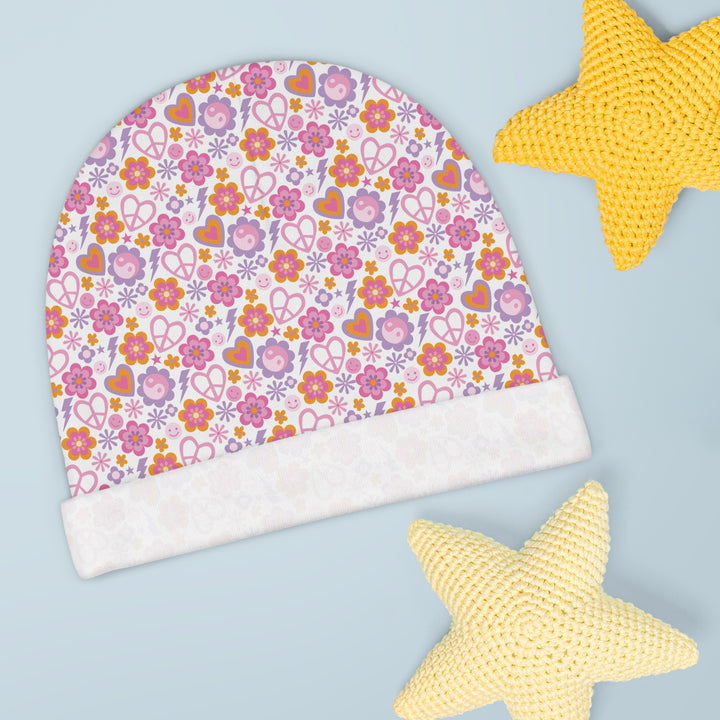 Cute Floral Baby Beanie - Adorable Infant Headwear for Spring Celebrations