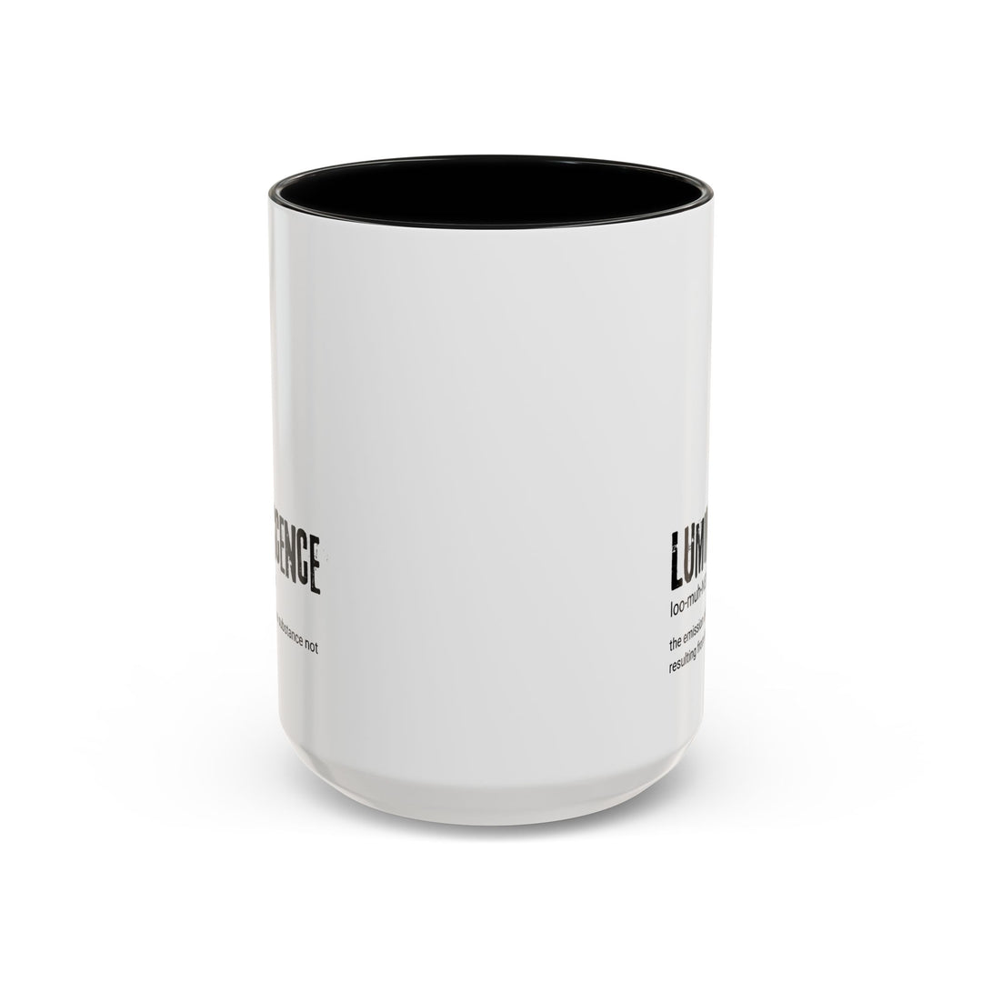 Luminescence Accent Coffee Mug - Modern Gift for Coffee Lovers, Unique Kitchen Decor, Black Handle, Relaxation, Inspirational