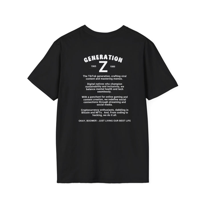 Generation Z Digital Expert Softstyle T-Shirt - Climate Action & Advocate Tee - Perfect for TikTok, Meme Culture, Online Gaming Enthusiasts