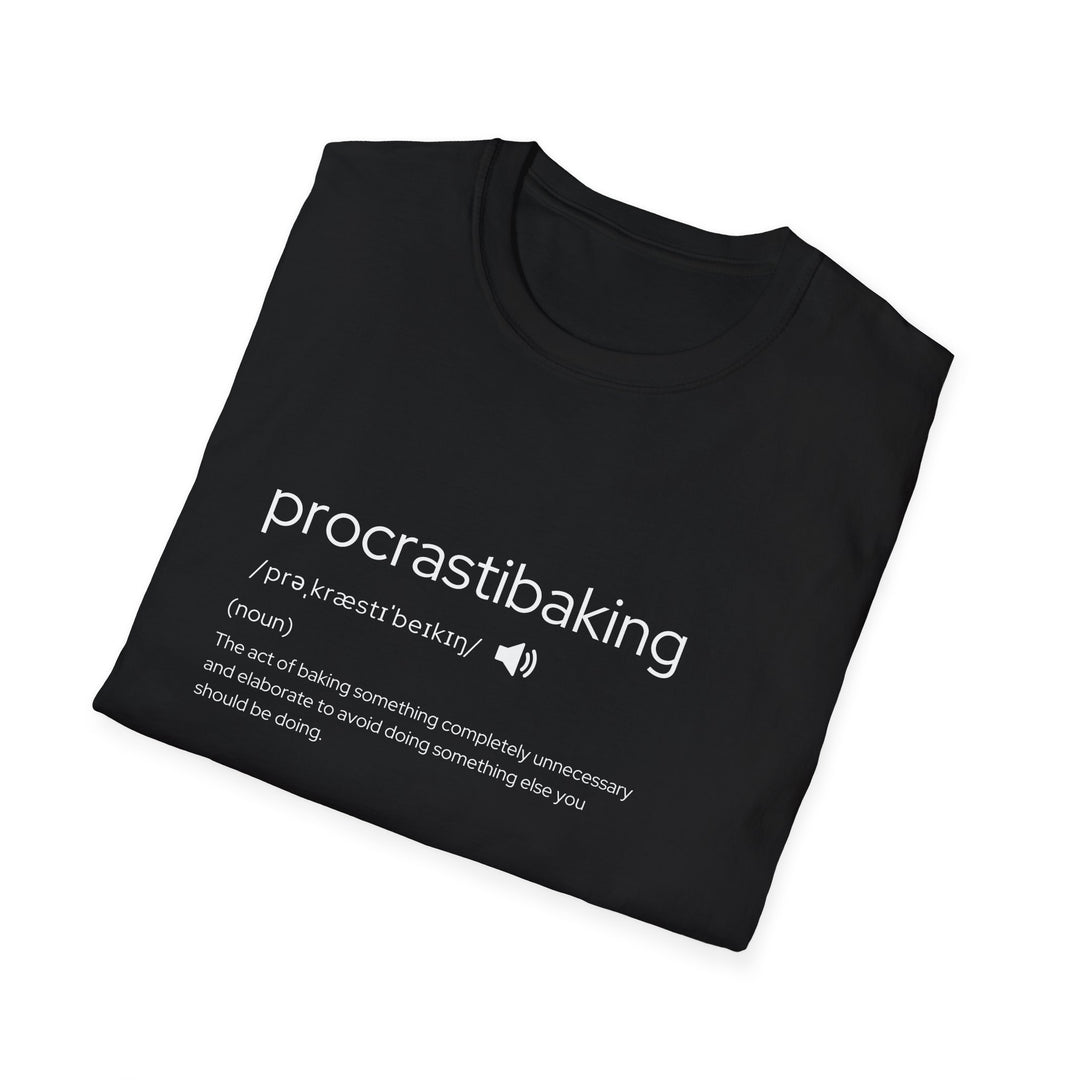 ProcrastiBaking Unisex T-Shirt - Cozy & Fun for Bakers, Foodies, Gifts, Birthdays, or Casual Days