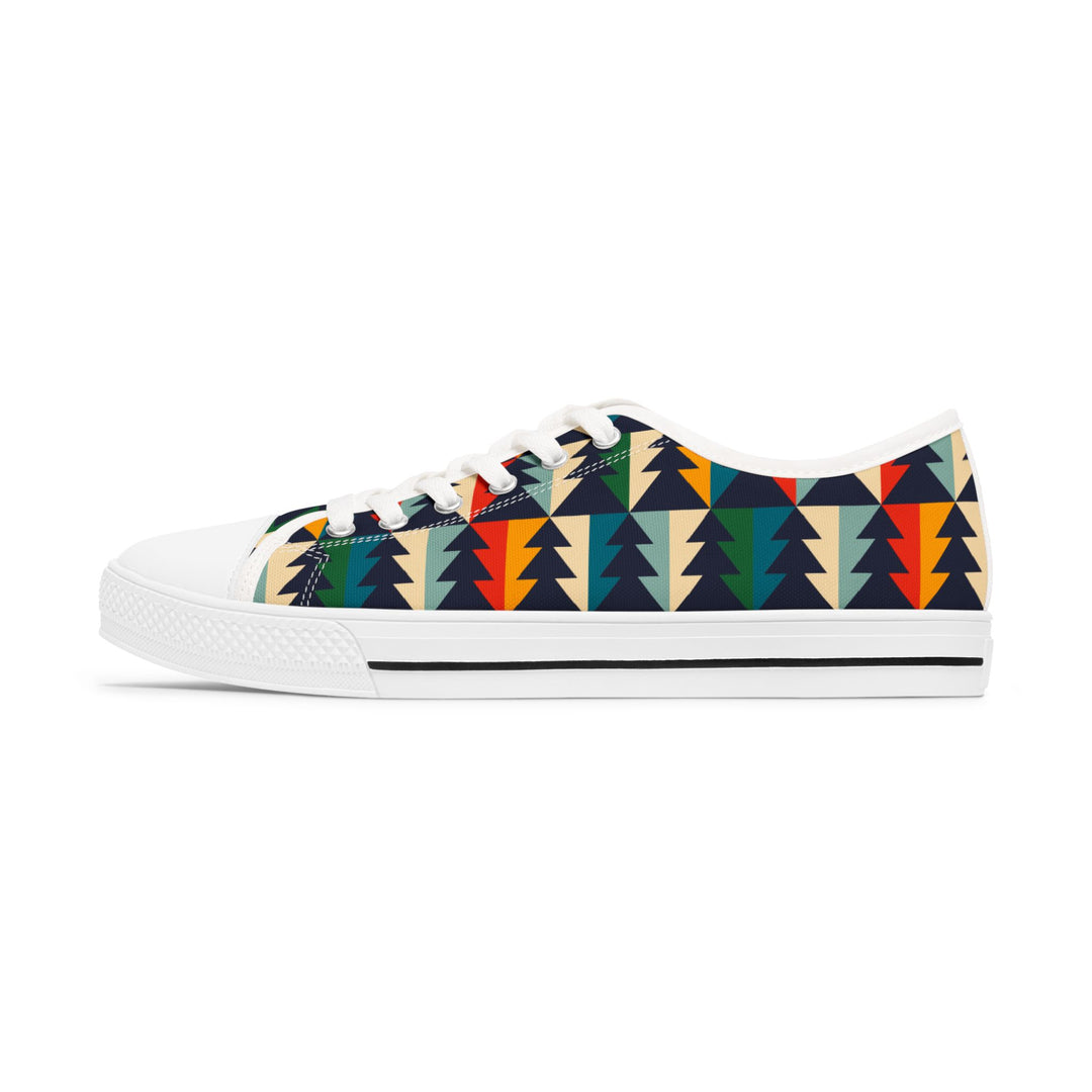 Trendy Geometric Print Women's Low Top Sneakers - Stylish & Comfortable Casual Footwear