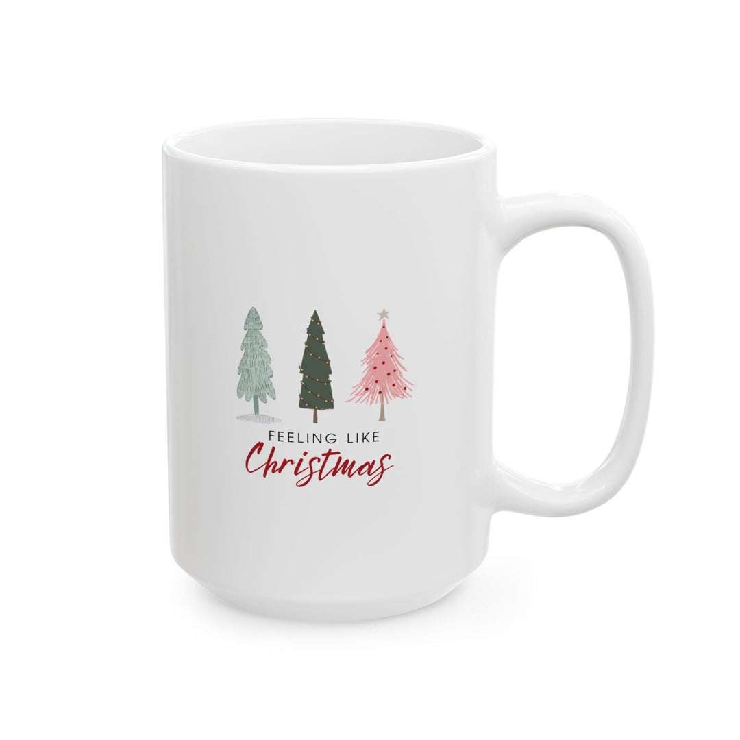 Festive Holiday Ceramic Mug - Christmas Cheer Coffee Cup - 15oz Hot Cocoa Lovers - Fun Holiday Gift Drinkware for Celebrations