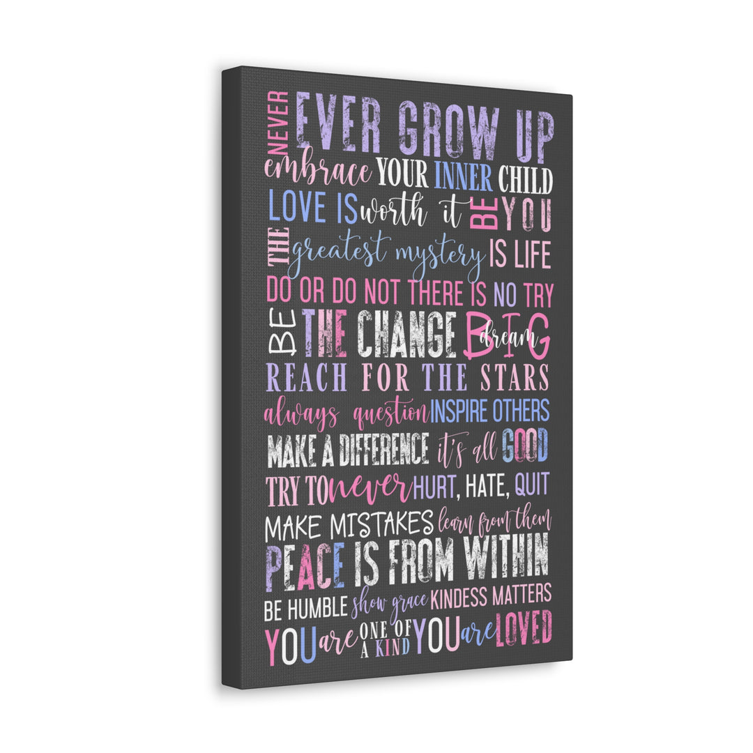 Laughy Wall Canvas - Inspiring Words & Motivational Mantras for Kids' Rooms