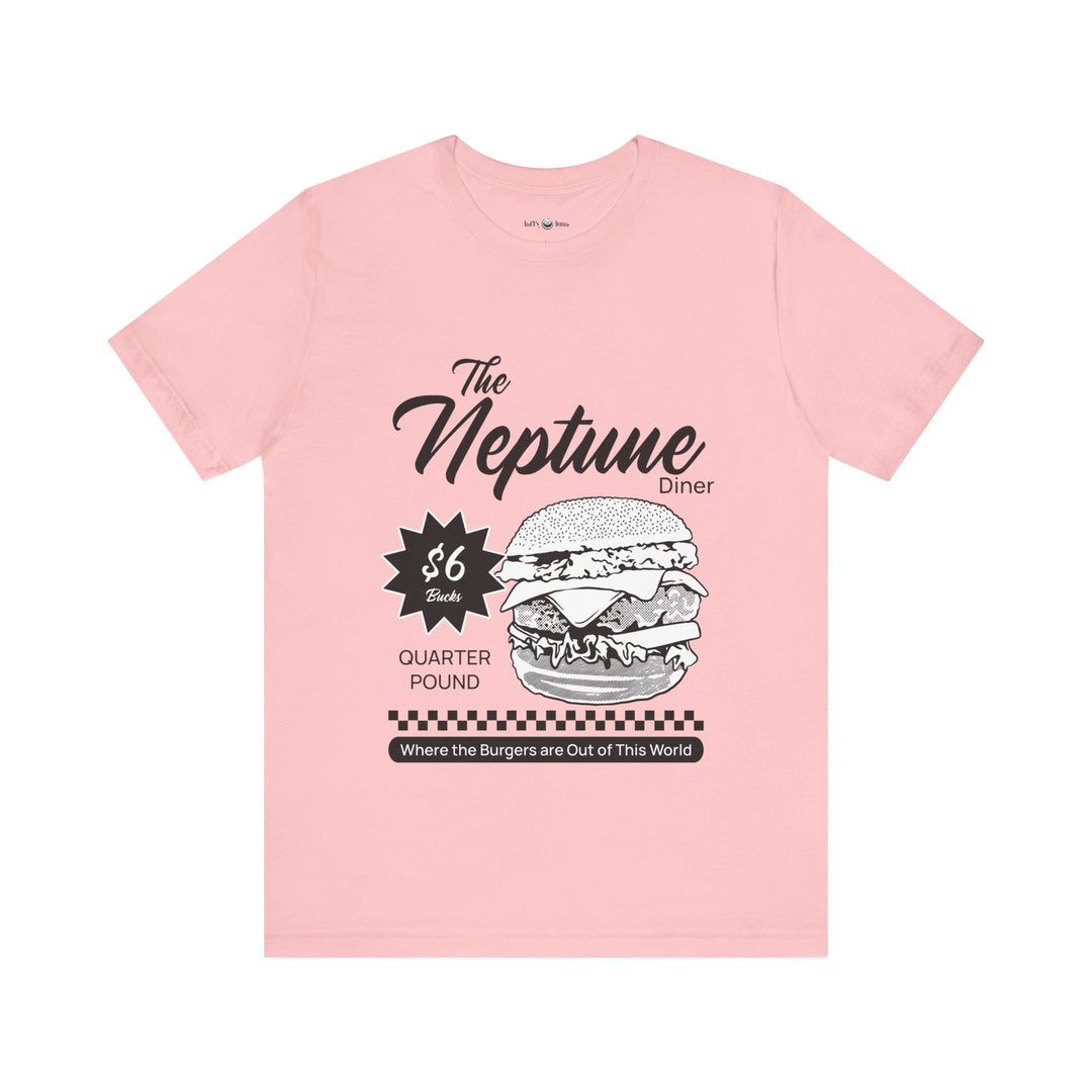 Neptune Diner Graphic Tee - Retro Burger Design, Perfect for Food Lovers