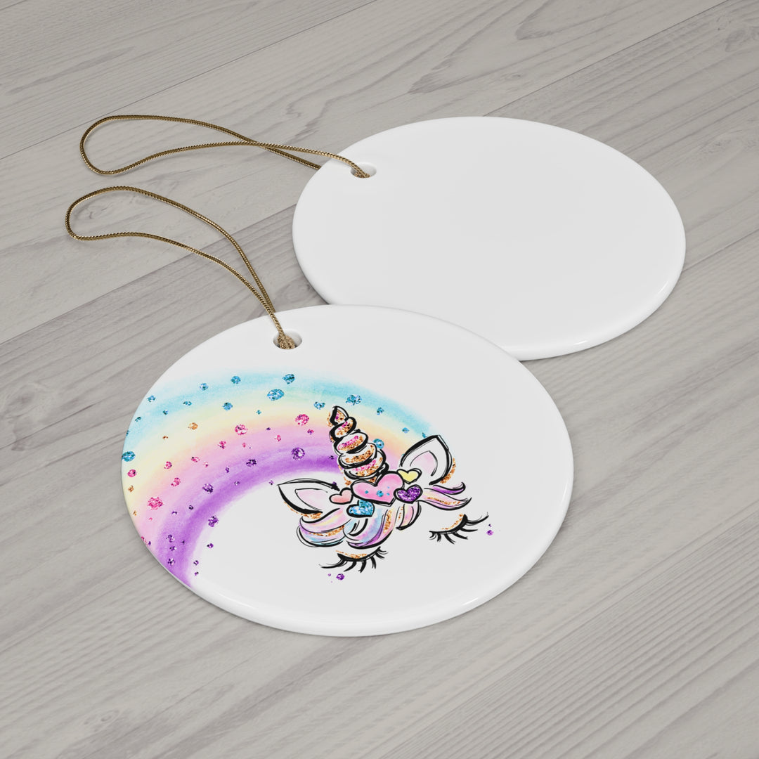 Whatevs Unicorn Ceramic Ornament, 4 Shapes