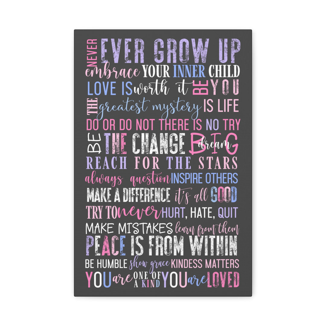 Laughy Wall Canvas - Inspiring Words & Motivational Mantras for Kids' Rooms