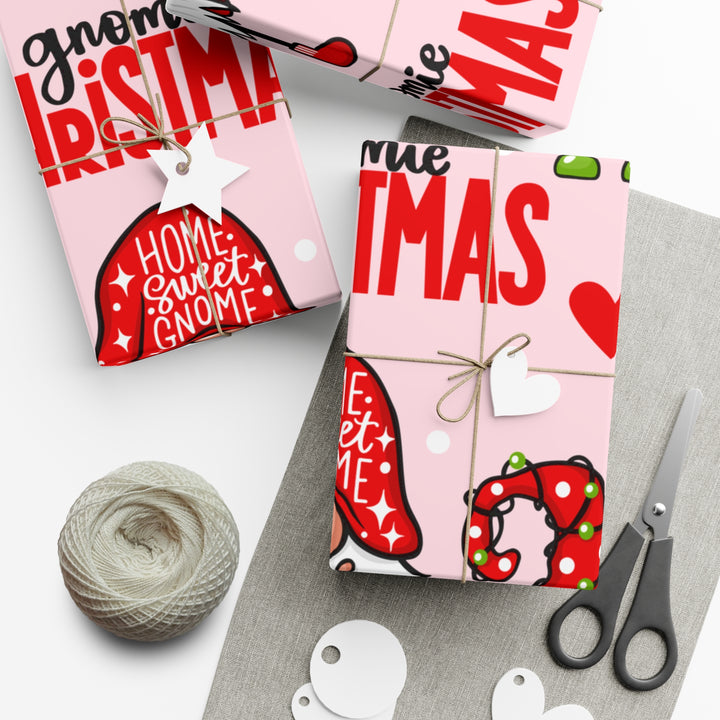 Gift Wrap Papers - Festive Christmas Gnomes Merry Christmas Design for Holiday Cheer