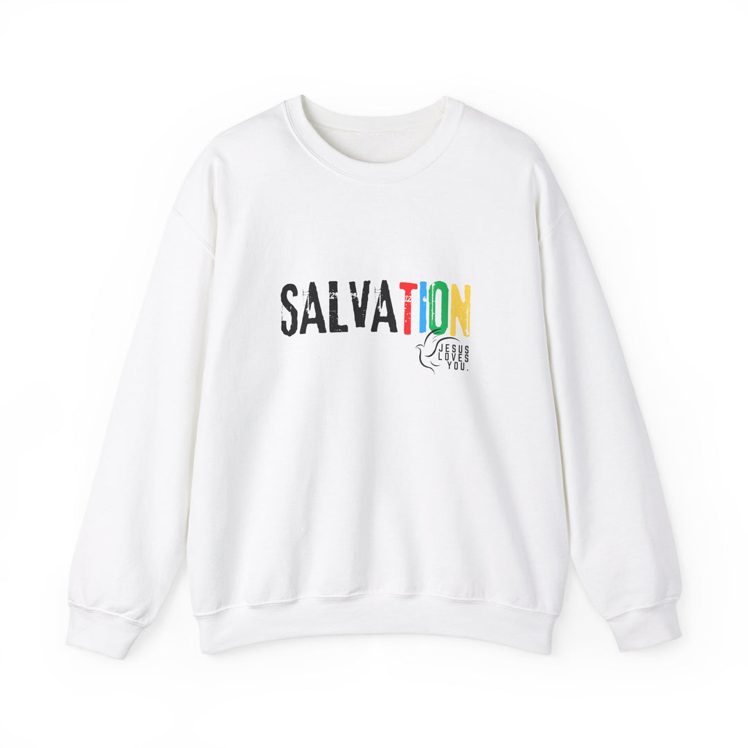 Salvation Christian Unisex Heavy Blend™ Crewneck Sweatshirt - Colorful Inspirational Design Religious Sweaters