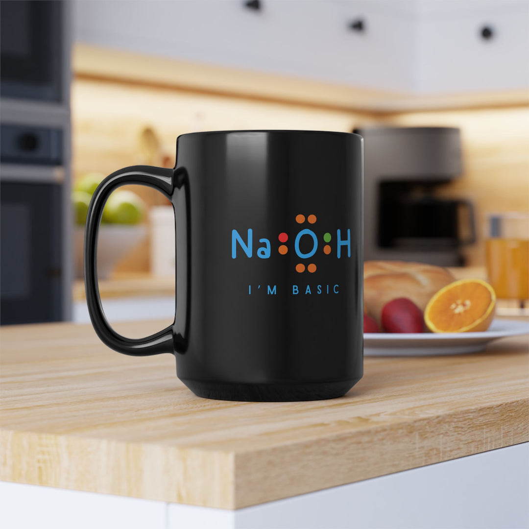 Funny Science Mug - "NaOH I'm Basic" - Chemistry Gift for Teachers, Coffee Lovers, Science Enthusiasts, Birthdays, and Parties