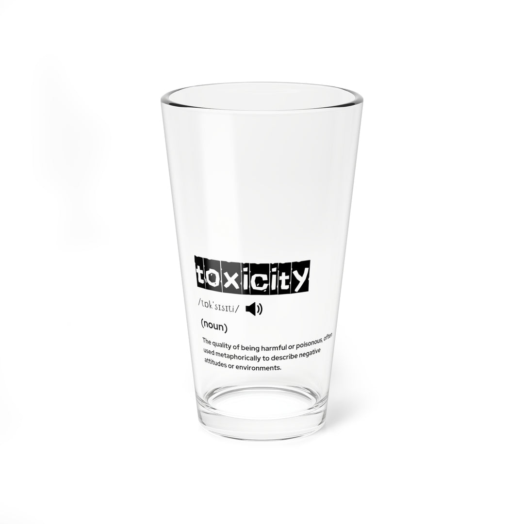 Toxicity Mixing Glass - 16oz | Unique Barware Gift, Funny Cocktail Glass, Home Bar Accessory, Birthday, Housewarming Decoration