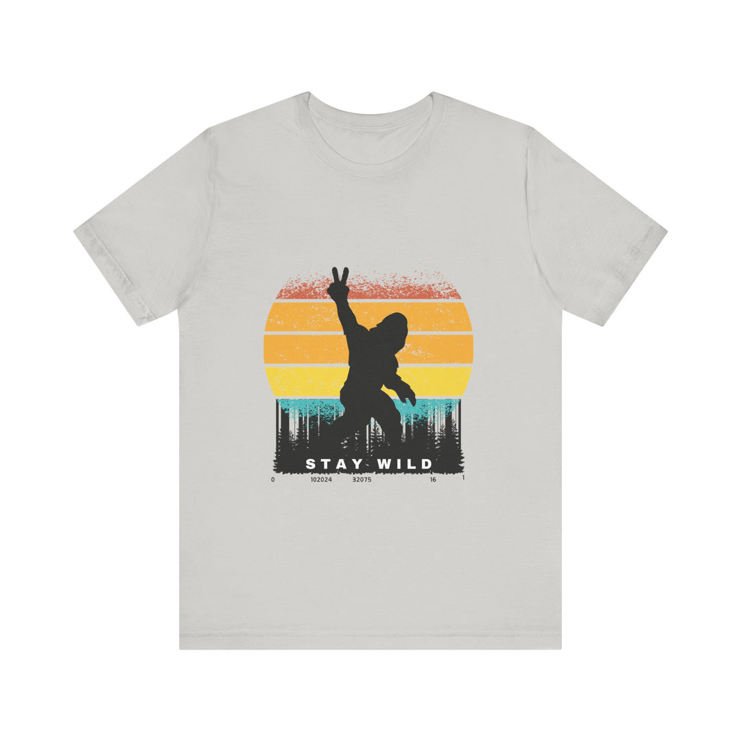 Stay Wild Bigfoot Unisex Tee - Fun Retro Graphic T-Shirt Bigfoot Hide N Seek Champion