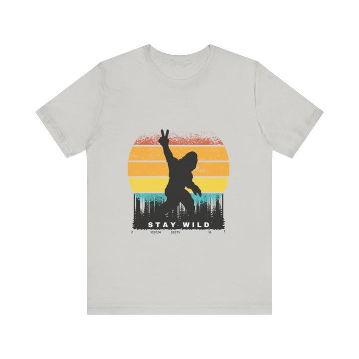 Stay Wild Bigfoot Unisex Tee - Fun Retro Graphic T-Shirt Bigfoot Hide N Seek Champion