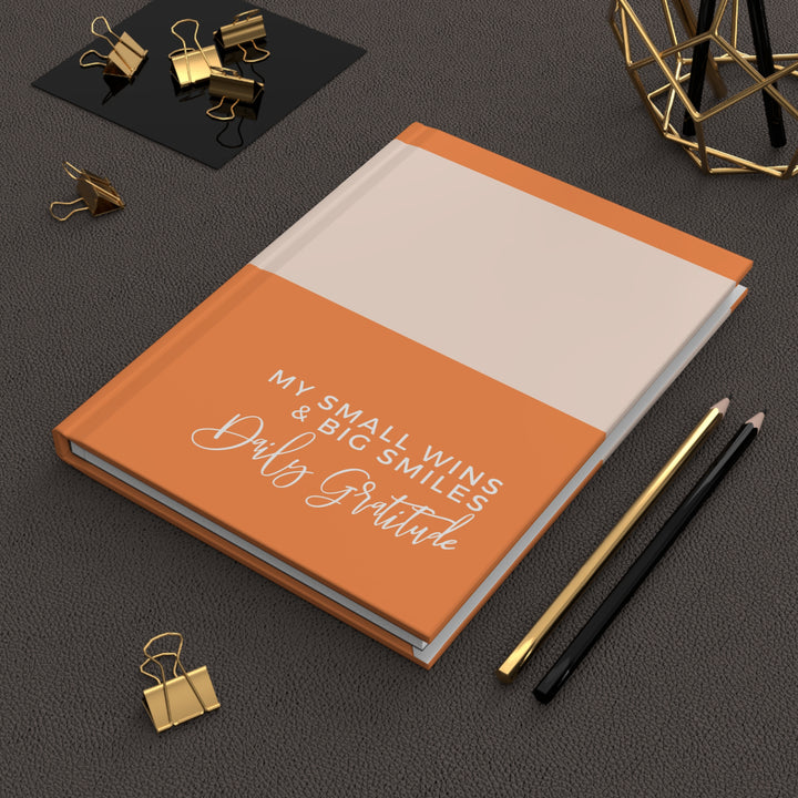 Daily Gratitude Hardcover Journal - My Small Wins & Big Smiles - Orange Creamsicle Design