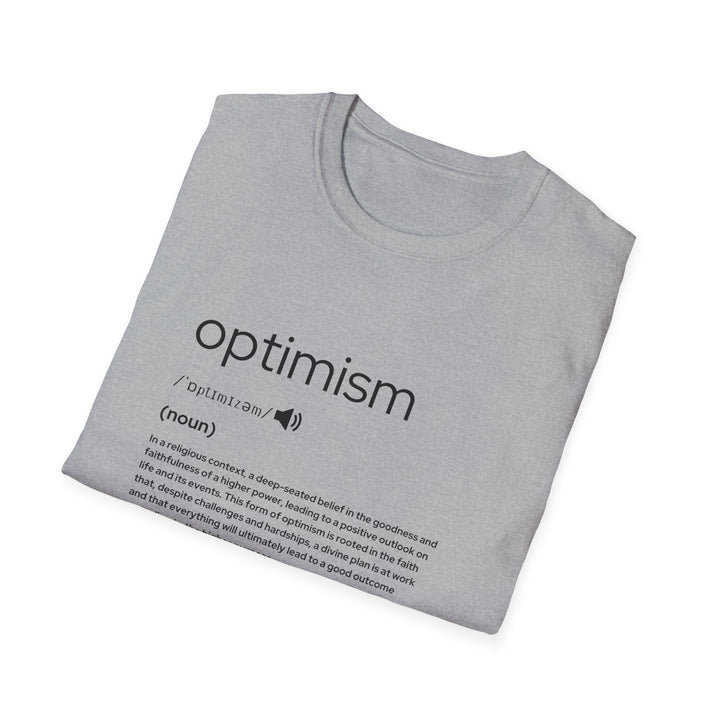 Optimism Definition T-Shirt, Motivational Tee, Gift for Friends, Uplifting Apparel, Perfect for Birthdays, Encouragement Shirt