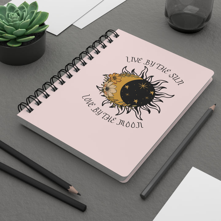 Sun and Moon Inspirational Spiral Bound Journal - Live by the Sun, Love by the Moon