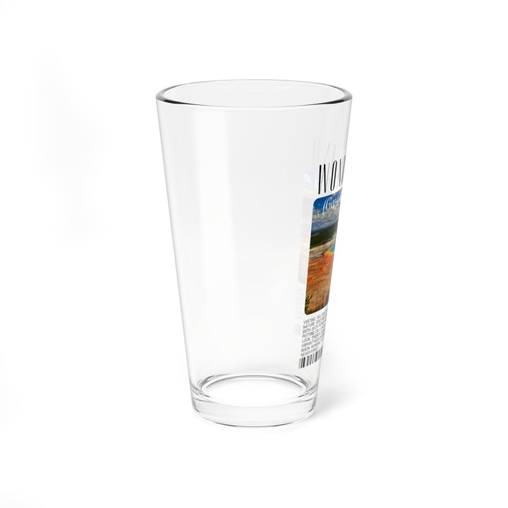 Yosemite National Park Beer Glass Mixing Glass, 16oz - Grand Prismatic Spring Rainbow - Perfect for Cocktails and Barware Pint Glass