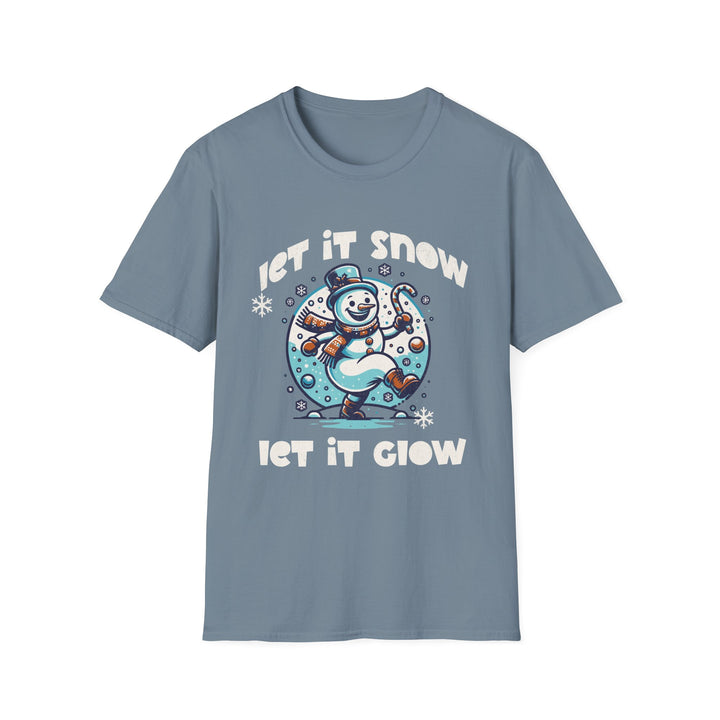 Let It Snow Christmas T-Shirt | Unisex Softstyle Tee with Fun Snowman Design