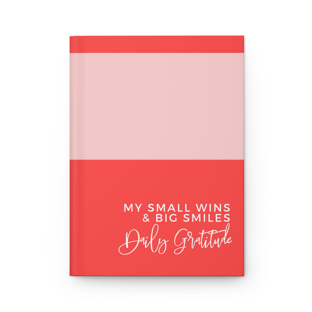 Daily Gratitude Hardcover Journal - My Small Wins & Big Smiles - Cherry Red Design