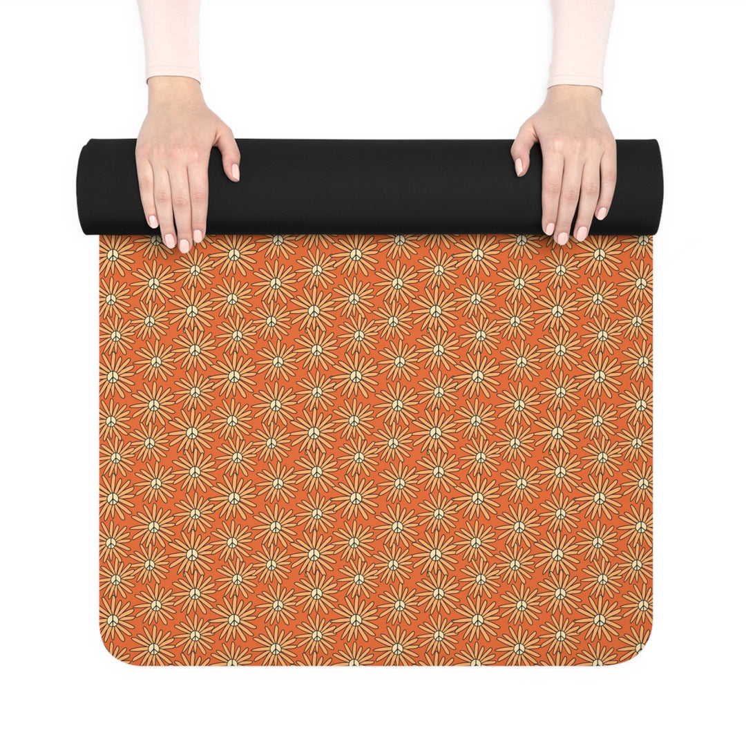 Eco-Friendly Rubber Yoga Mat - Vibrant Pattern for Mindful Practice