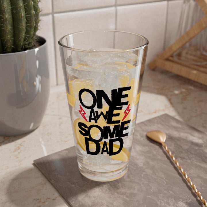 Cool Dad Mixing Glass, Awesome Dad Gift, 16oz Water Glass, Barware for Father Day, Birthday, Everyday Use