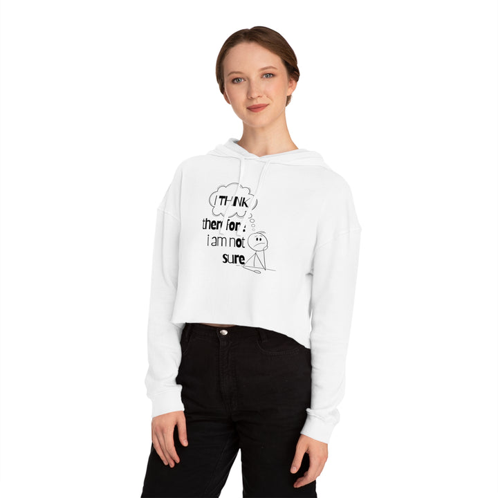 Thought-Provoking Cropped Hoodie - Perfect for Casual Wear, Gift for Intellectuals, Trendy Layer for Any Season, Great for Students, Fun