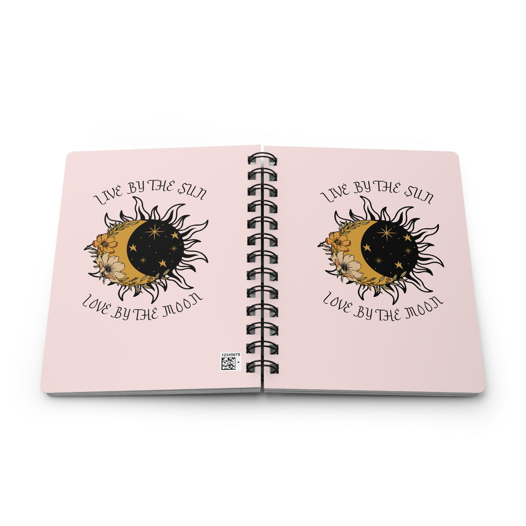 Sun and Moon Inspirational Spiral Bound Journal - Live by the Sun, Love by the Moon