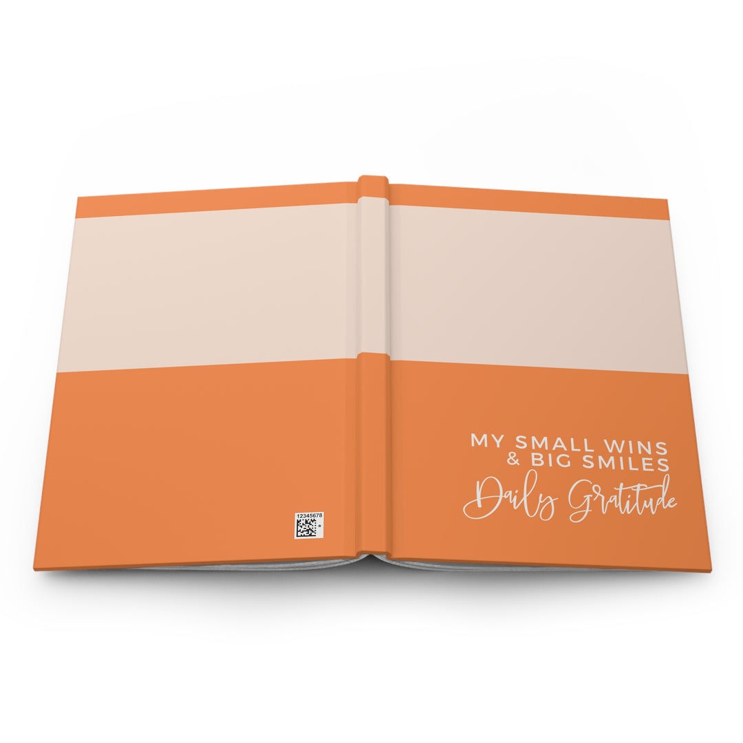 Daily Gratitude Hardcover Journal - My Small Wins & Big Smiles - Orange Creamsicle Design