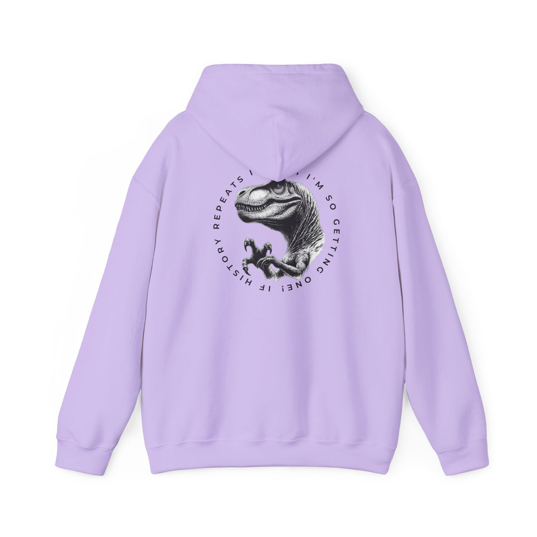 Funny Dinosaur Hoodie - "History Repeats Itself" Unisex Sweatshirt