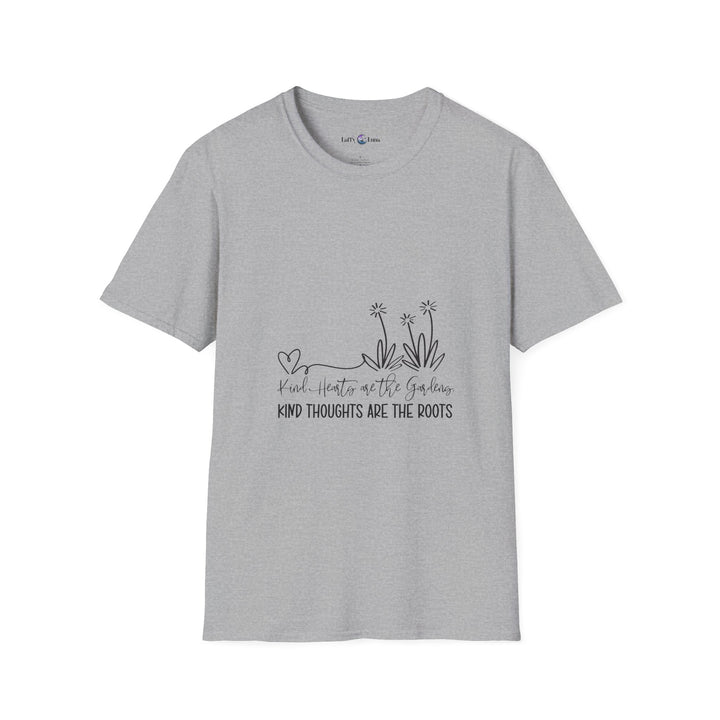 Kind Thoughts Are the Roots Unisex T-Shirt, Softstyle Tee, Inspirational Shirt, Gardening Shirt, Nature Lover Gift, Eco-Friendly Tee, Casual