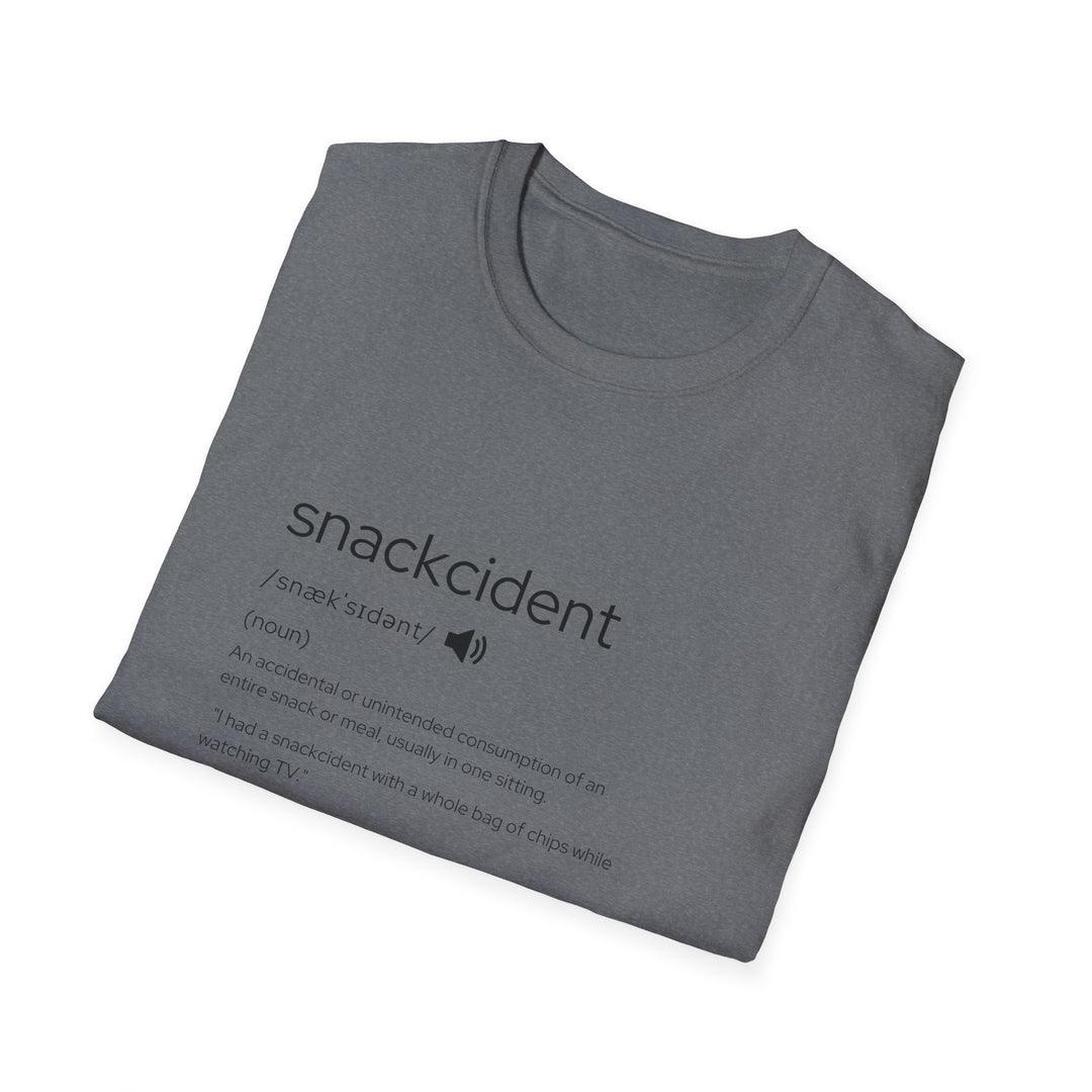 Snackcident Unisex T-Shirt, Funny Graphic Tee for Snack Lovers, Casual Wear, Gift for Foodies, Movie Nights, Birthdays