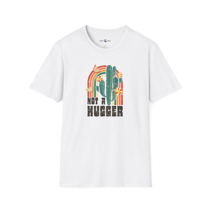 Not a Hugger Cactus Graphic T-Shirt | Fun Unisex Softstyle Tee | Perfect for Nature Lovers