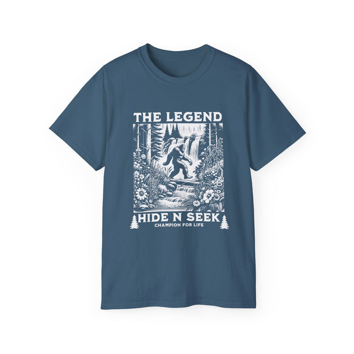 Bigfoot The Legend Hide N Seek Unisex Ultra Cotton Tee - Adventure & Nature Inspired Shirt - Guardian of Nature