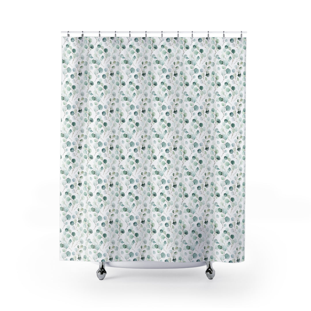 Elegant Botanical Shower Curtain - Fresh Greenery Design for a Serene Bathroom