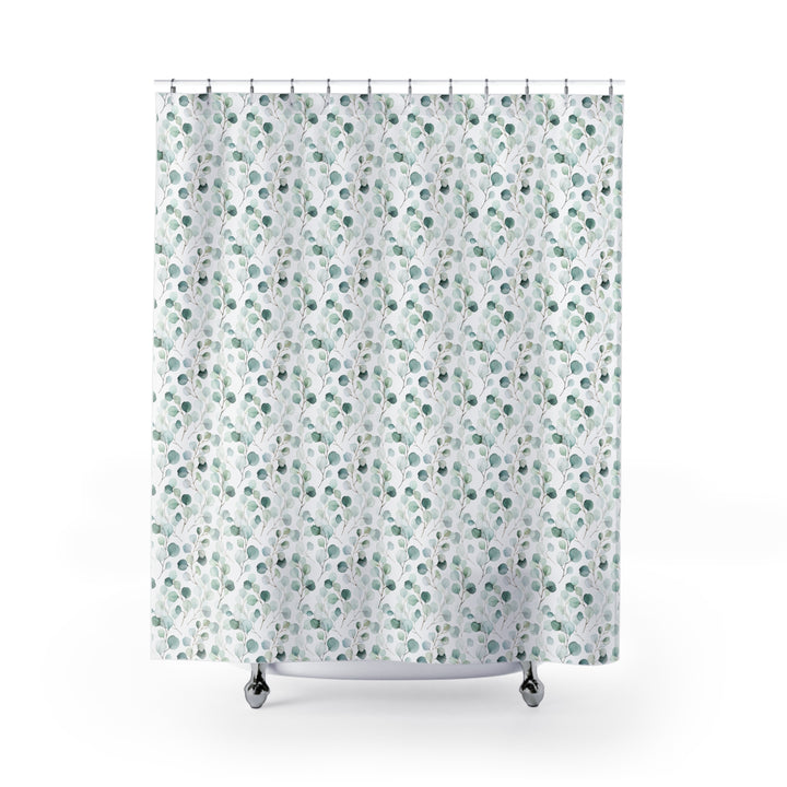 Elegant Botanical Shower Curtain - Fresh Greenery Design for a Serene Bathroom