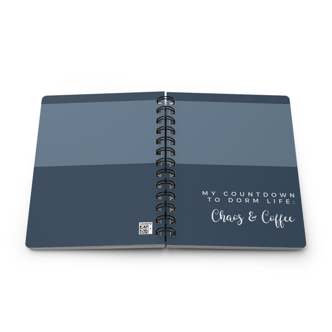 Funny Coffee and Chaos - My Countdown to College Life Planner - Personalize Your Dreams on Durable Spiral-Bound Journals, Made in the USA