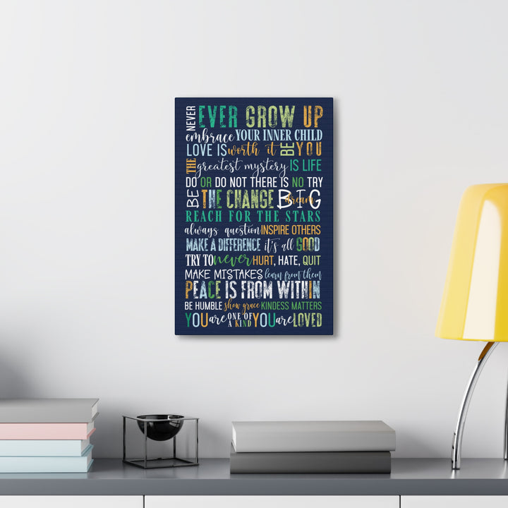 Dandelion Wall Canvas with Inspiring Words and Motivational Mantras